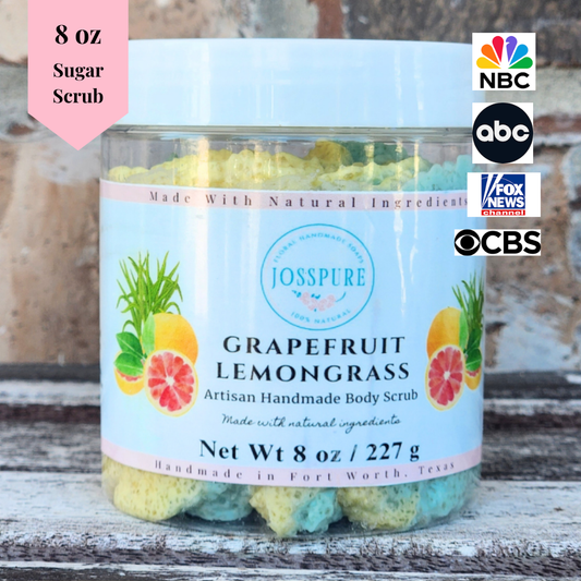 JOSSPURE Grapefruit Orange Luxury Sugar Scrub in 8 oz jar with natural ingredients for body care