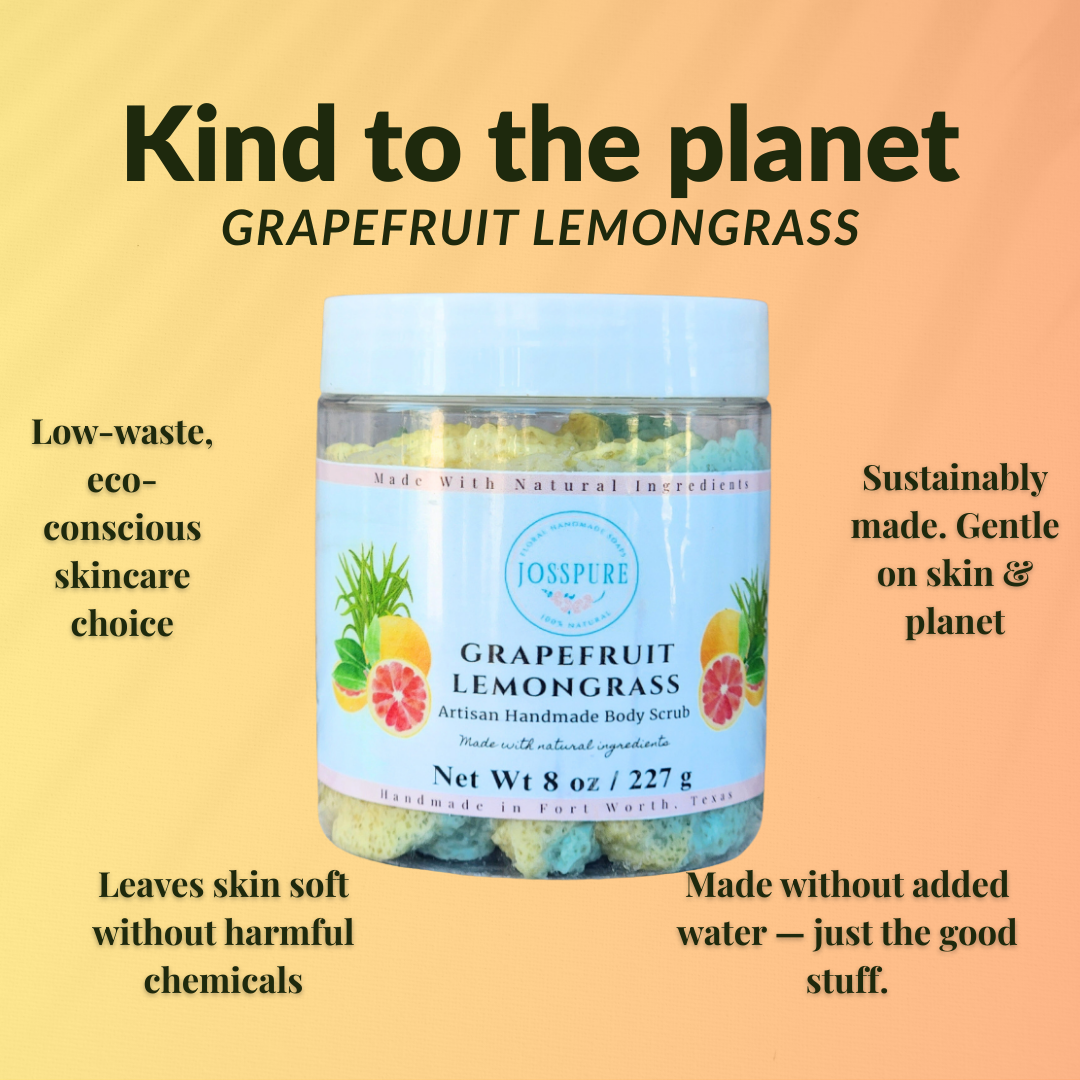 Grapefruit Orange Luxury Sugar Scrub by JOSSPURE in an 8 oz jar with natural ingredients