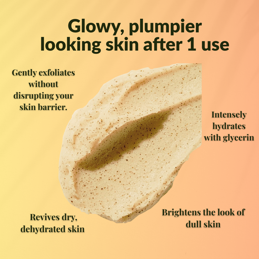Grapefruit orange luxury sugar scrub with exfoliating texture for brightening and hydrating skin