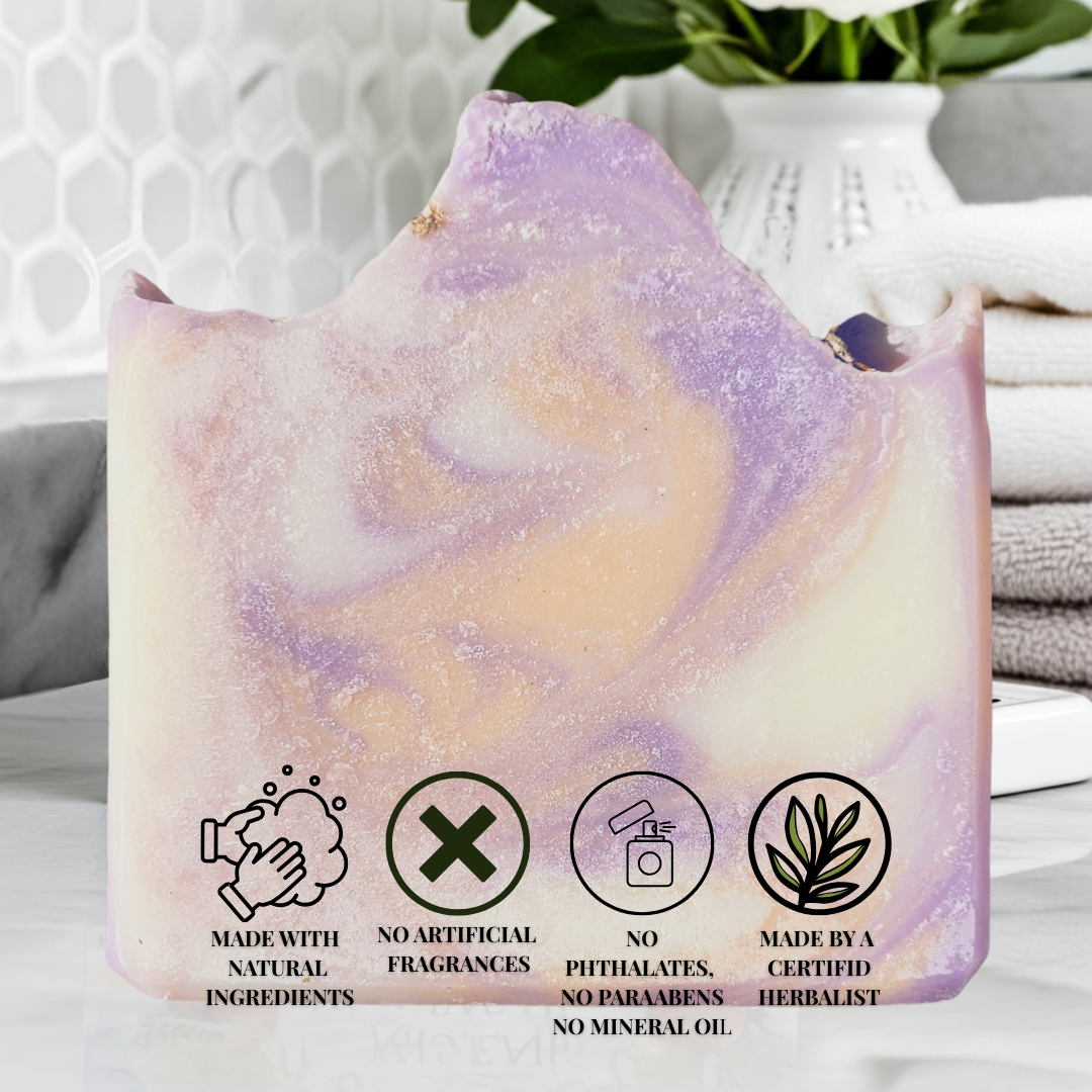 Lavender Mild Shea Butter Soap made with natural ingredients and no artificial fragrances or harmful chemicals