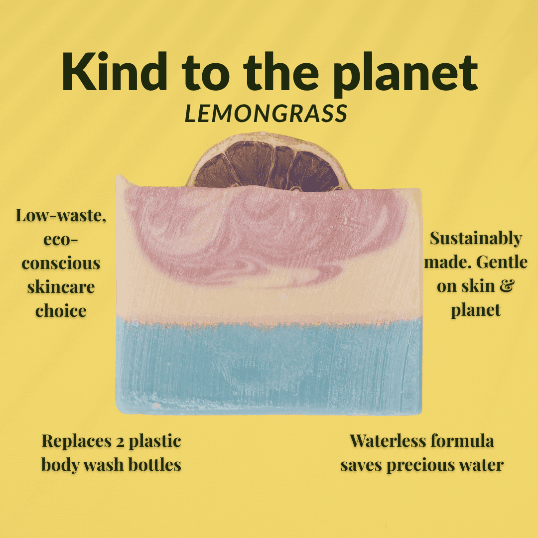Handmade lemongrass mild shea butter soap, eco-friendly and gentle on skin and planet