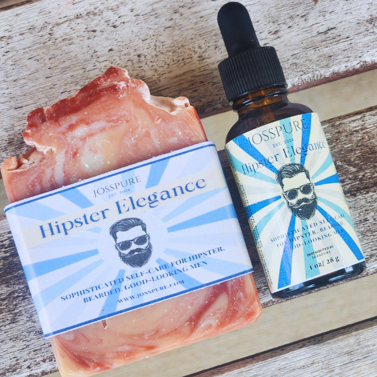 JOSSPURE Handmade Shea Butter Soap and Oil in a mens gift set bundle for hipster self-care