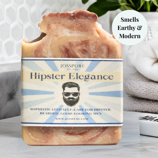 JOSSPURE mens sandalwood patchouli shea butter soap Hipster Elegance with earthy modern scent