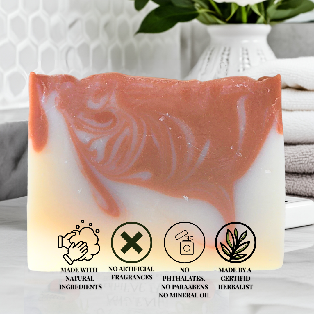 Handmade JOSSPURE mens sandalwood soap with natural ingredients and no artificial fragrances