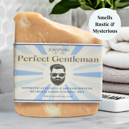 JOSSPURE Perfect Gentleman mens sandalwood soap with natural handmade texture and rustic scent