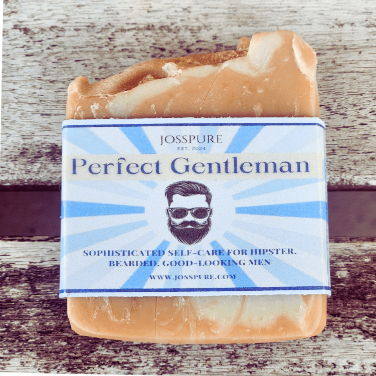 JOSSPURE Perfect Gentleman Handmade Soap for Men with Sandalwood Scent, Great for Grooming and Self-Care