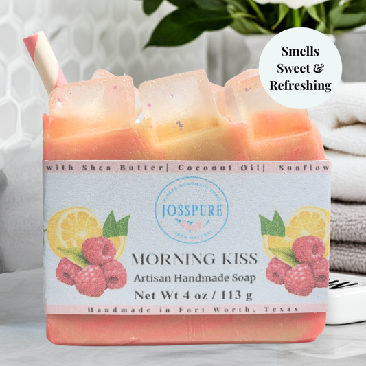 JOSSPURE raspberry lemonade mild shea butter soap with scent of raspberries and lemons