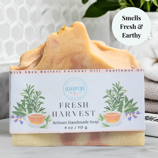 JOSSPURE rosemary lemongrass mild shea butter soap bar with natural herbs and fresh earthy scent