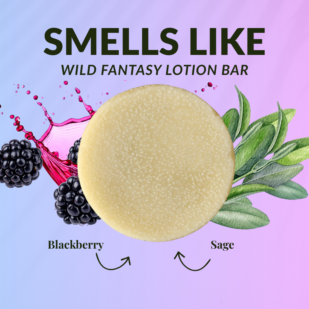 JOSSPURE Wild Fantasy Lotion Bar featuring shea butter lotion bars with notes of blackberry and sage
