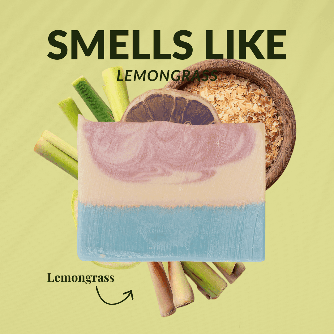 Spring soaps bundle featuring lemongrass scented handmade soap with natural ingredients