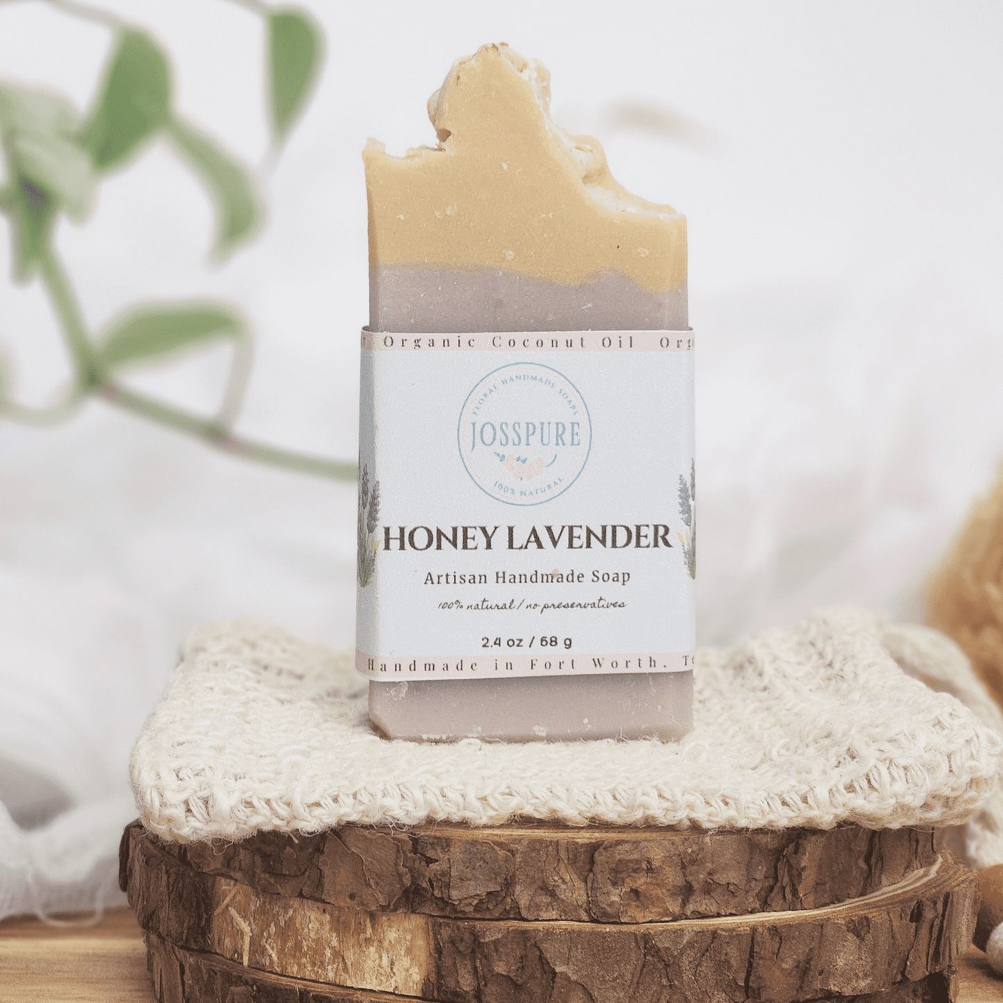 Travel Size Mild Shea Butter Soap Honey Lavender handmade by JOSSPURE with natural ingredients