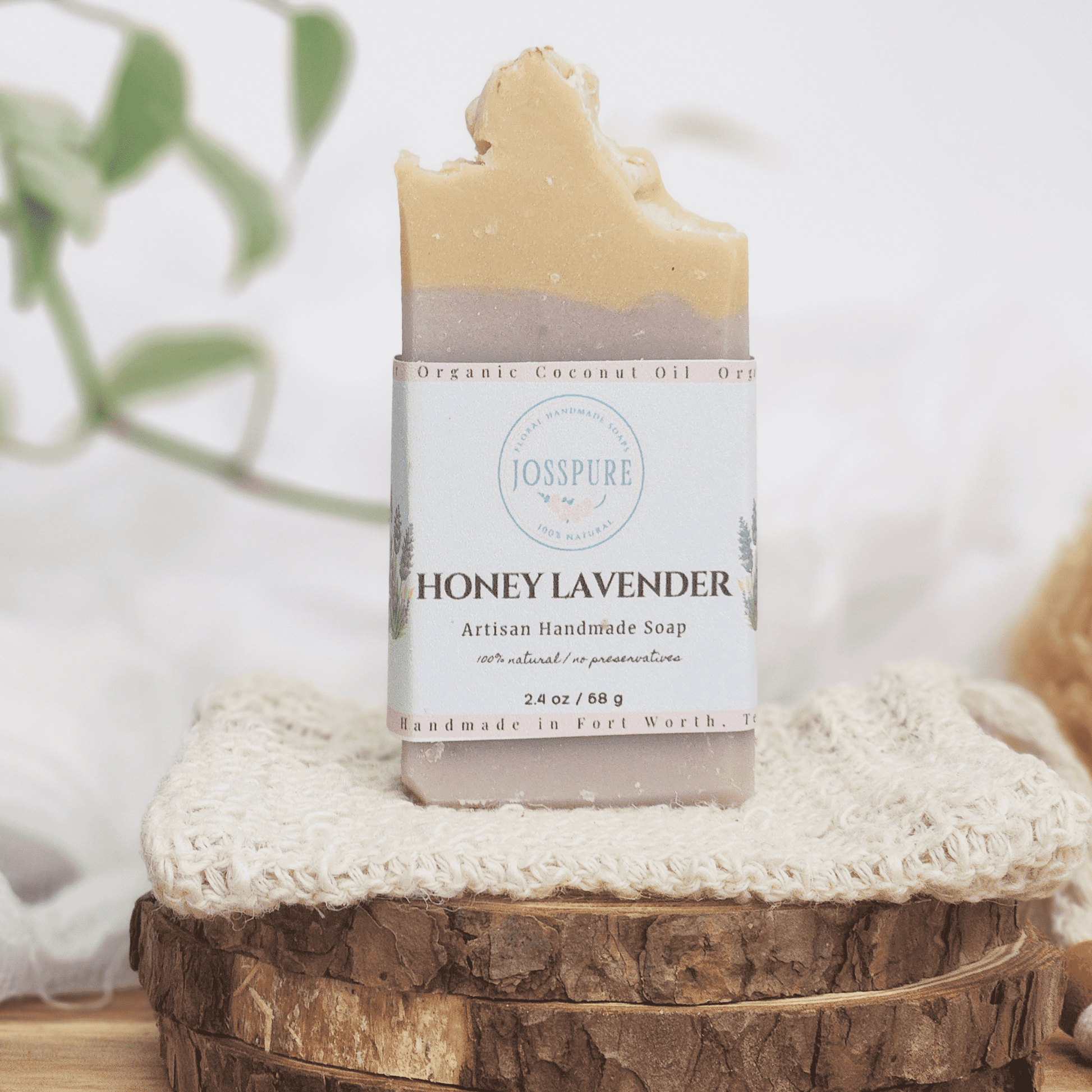 Travel Size Mild Shea Butter Soap Honey Lavender handmade by JOSSPURE with natural ingredients