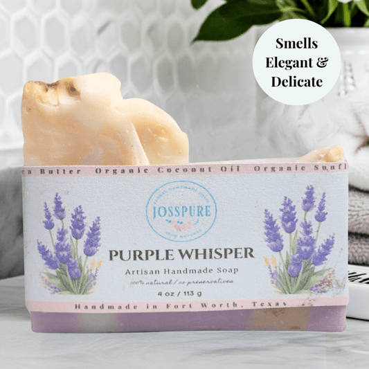 Lavender Mild Shea Butter Soap by JOSSPURE artisan handmade soap with lavender design and natural ingredients