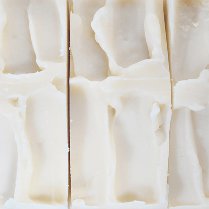 Handcrafted lavender vanilla tallow soap bars with a smooth texture, perfect for natural body care