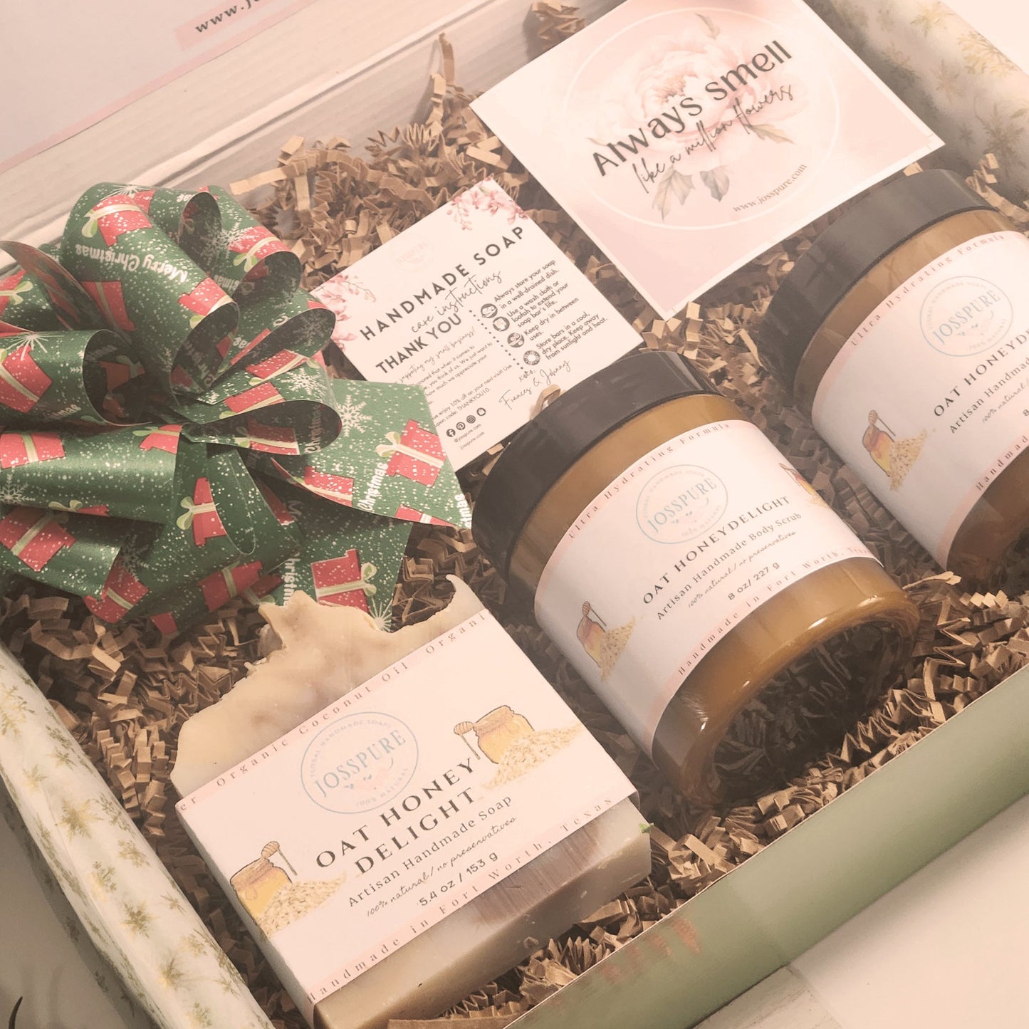 oatmeal honey handmade holiday gift set in texas