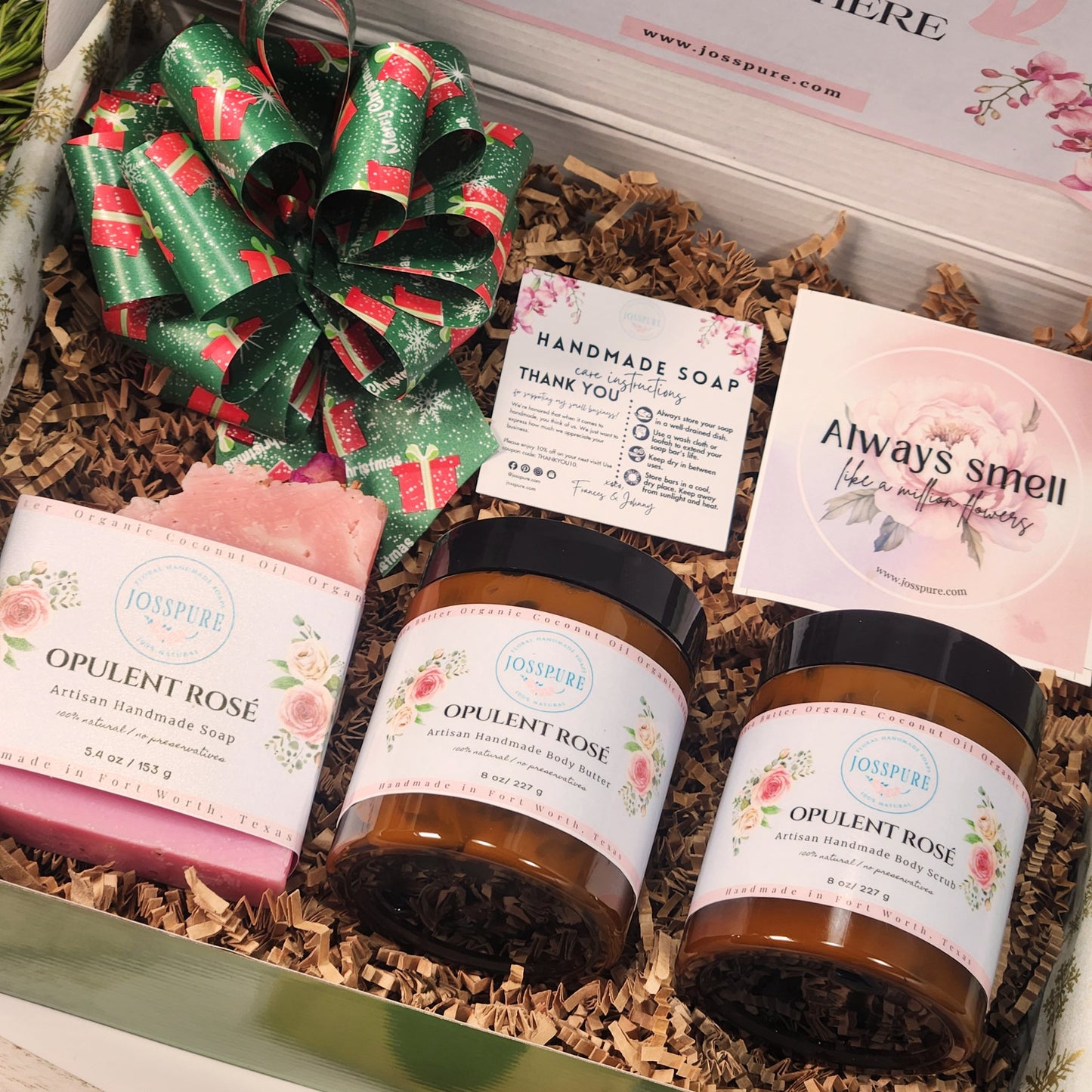 rose geranium handcrafted holiday gift set