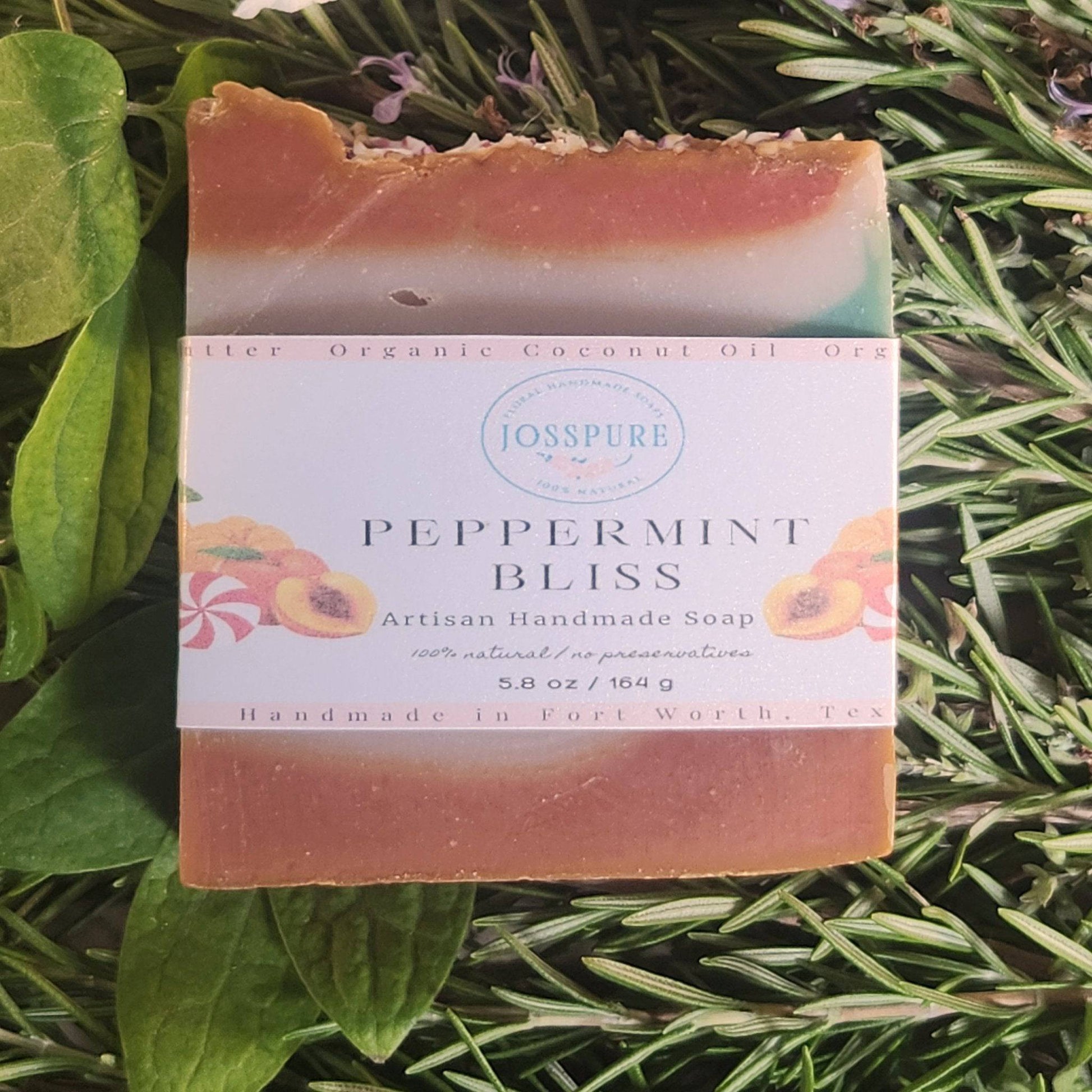 Peppermint Bliss Handcrafted Holiday Soap in fort worth texas