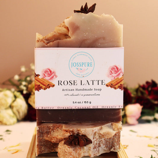 Rose Latte Artisan Handmade Soap; chai latte rose handcrafted soap