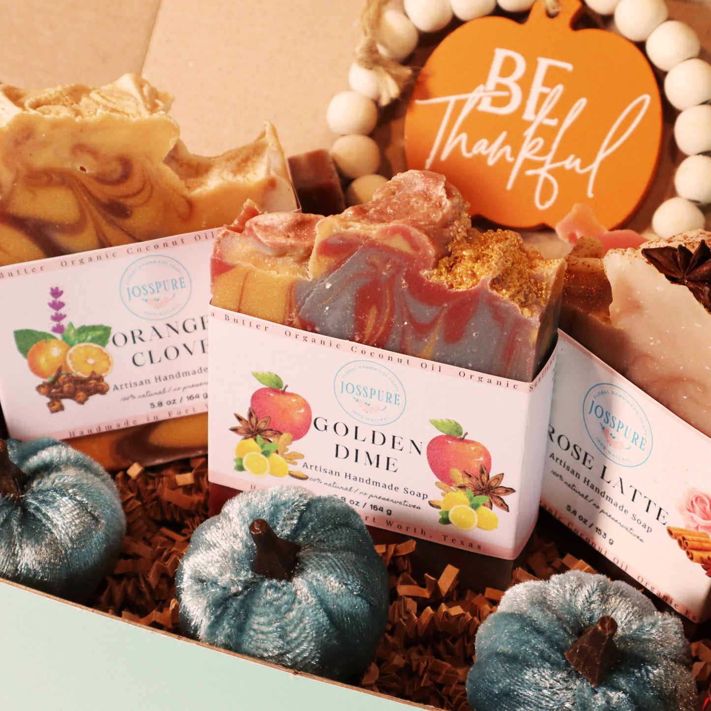 Fall Handcrafted Soaps Gift Box Set- 3 Fall Handcrafted Soaps - JOSSPURE