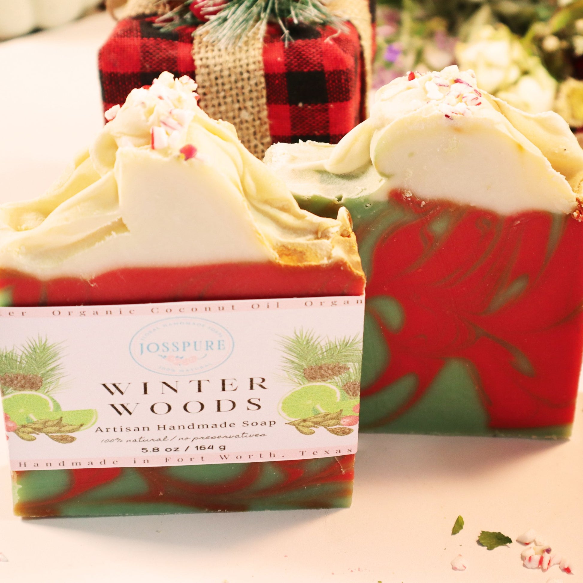 winter woods Christmas tree handcrafted soap