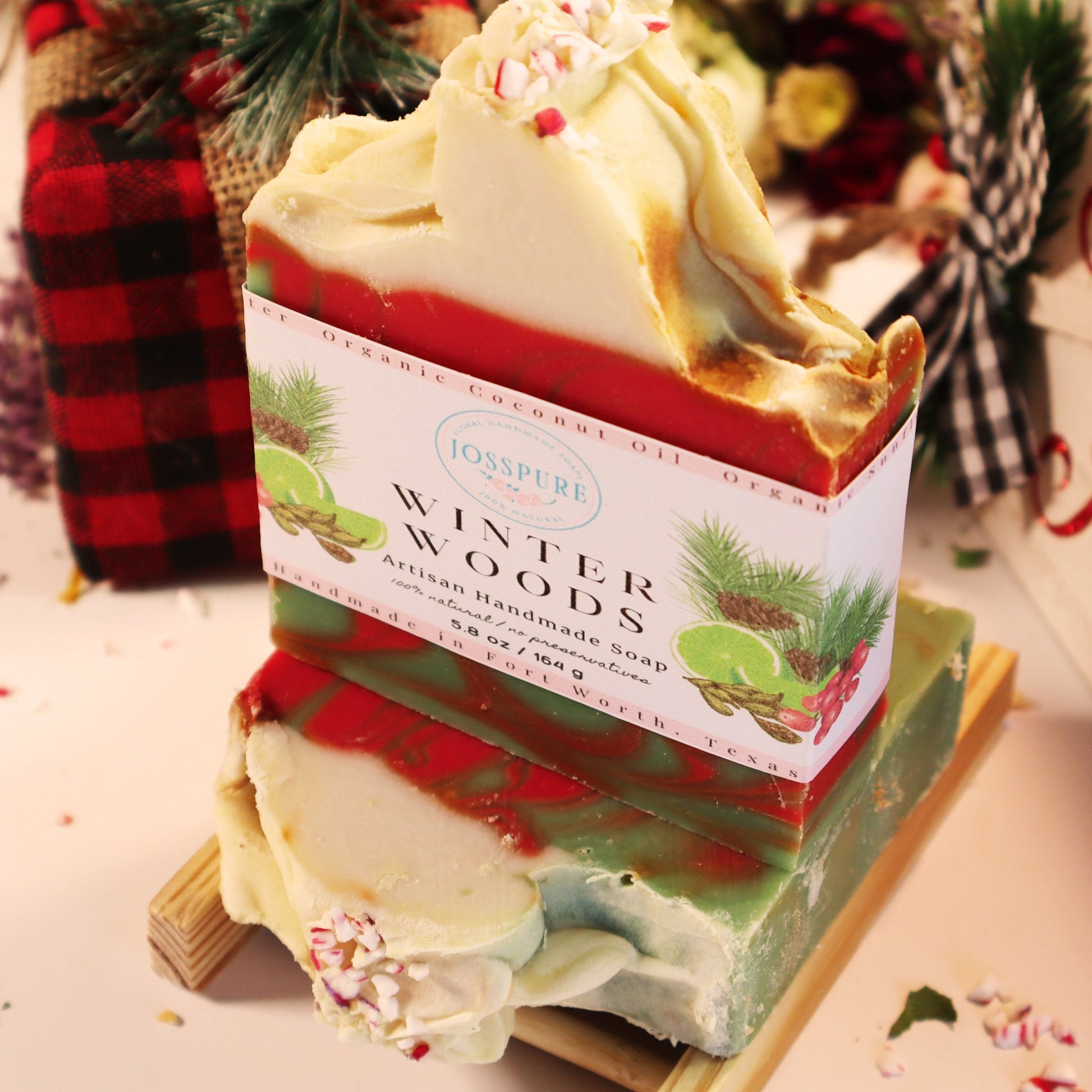 winter woods Christmas tree handcrafted soap